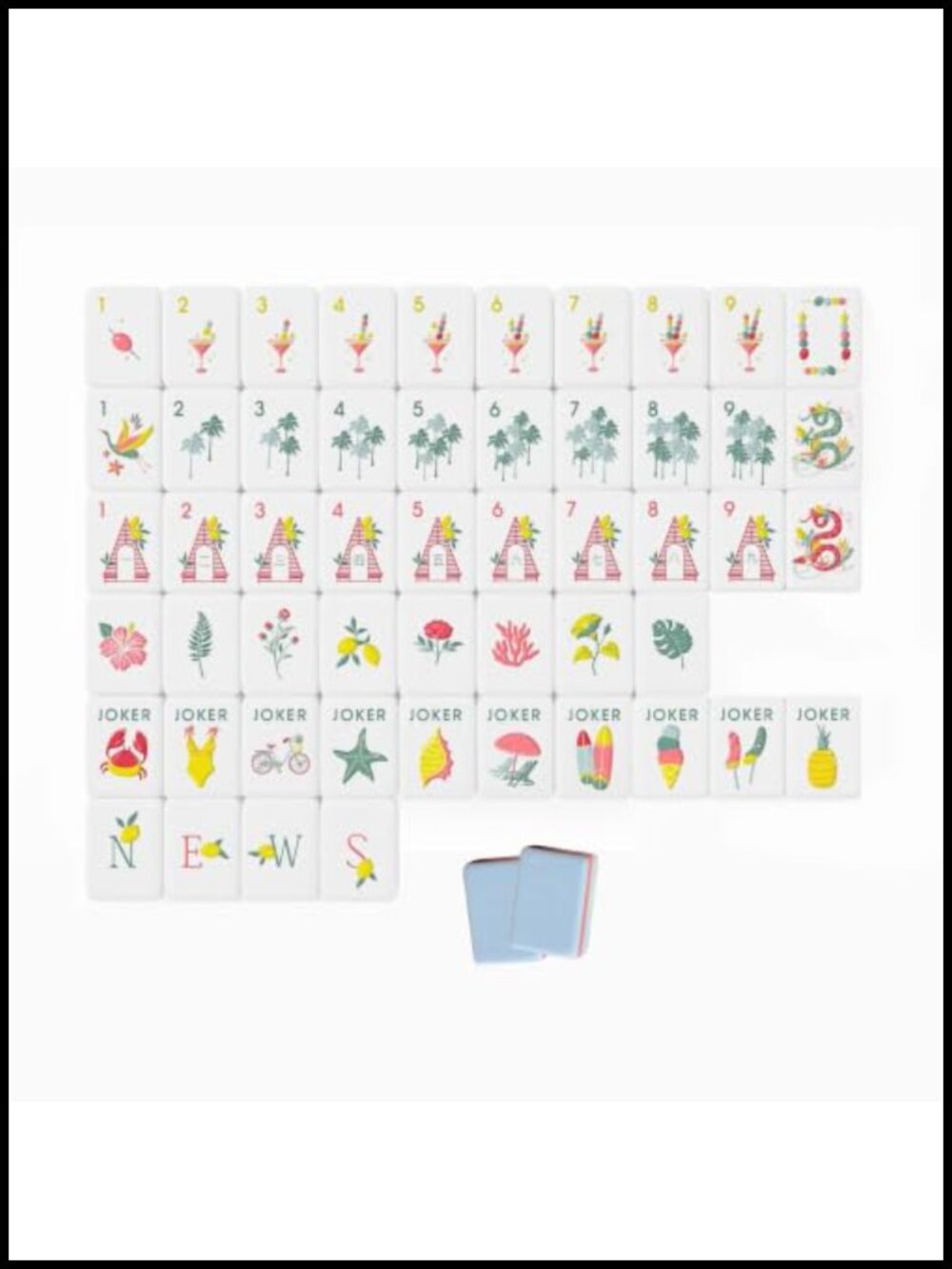 American Mahjong Tile Set 160 Tiles Acrylic Engraved Carry Bag Dice Tile Game